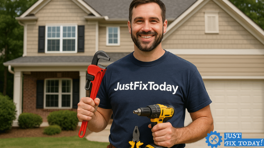 Friendly JustFixToday handyman ready for home repairs in Alpharetta.